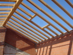 Vista de la estructura de madera.